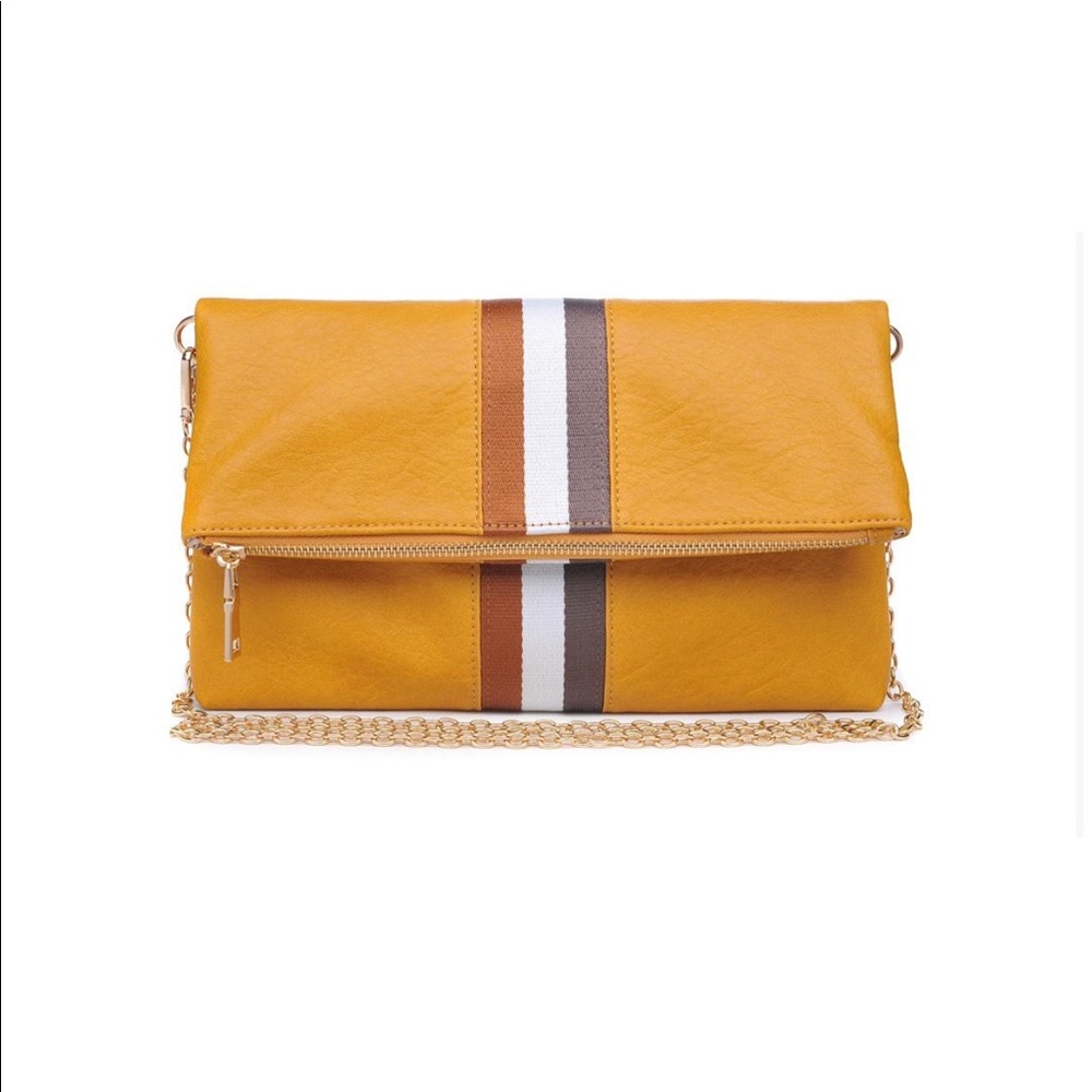 Mods Luxe JULES CENTER STRIPE FOLDOVER CLUTCH